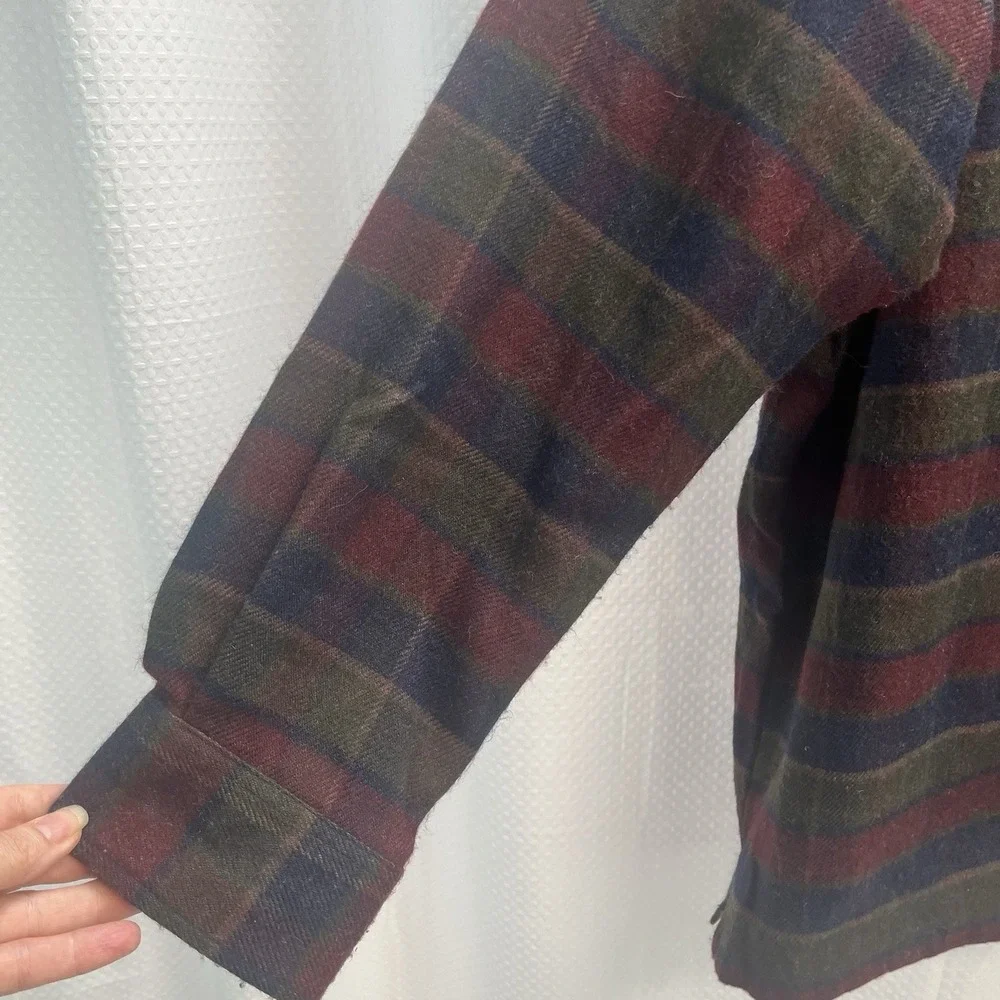 Firethorn Silver Wool Blend Plaid Suede Trim Lined Shacket XL Mens Lumber Jack